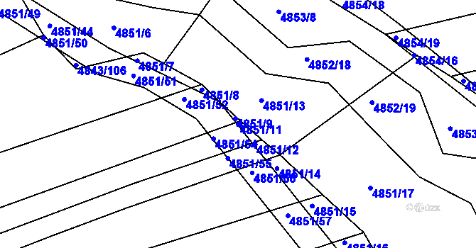 Parcela st. 4851/11 v KÚ Vlčnov, Katastrální mapa
