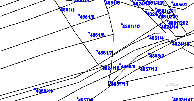 Parcela st. 4861/7 v KÚ Vlčnov, Katastrální mapa