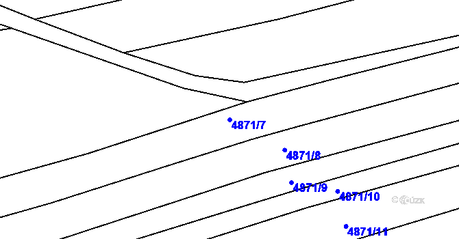 Parcela st. 4871/7 v KÚ Vlčnov, Katastrální mapa