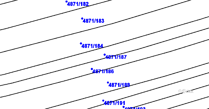 Parcela st. 4871/187 v KÚ Vlčnov, Katastrální mapa