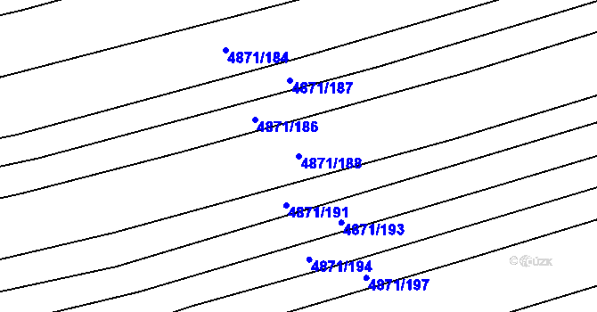 Parcela st. 4871/188 v KÚ Vlčnov, Katastrální mapa