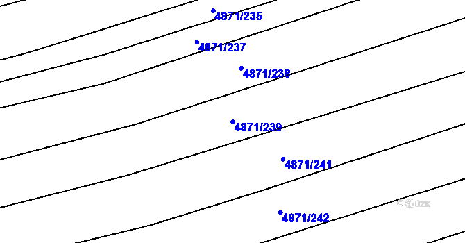Parcela st. 4871/239 v KÚ Vlčnov, Katastrální mapa