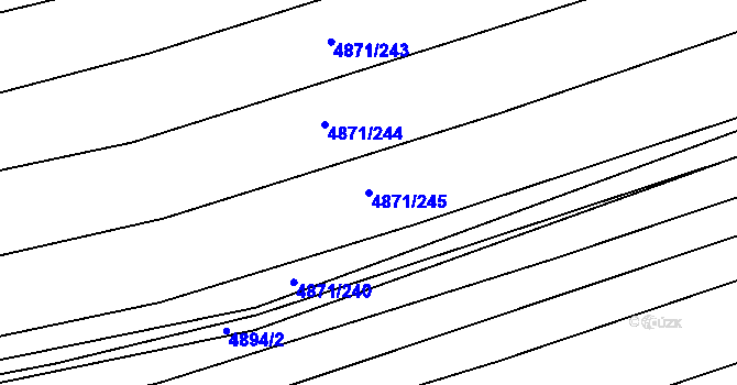 Parcela st. 4871/245 v KÚ Vlčnov, Katastrální mapa