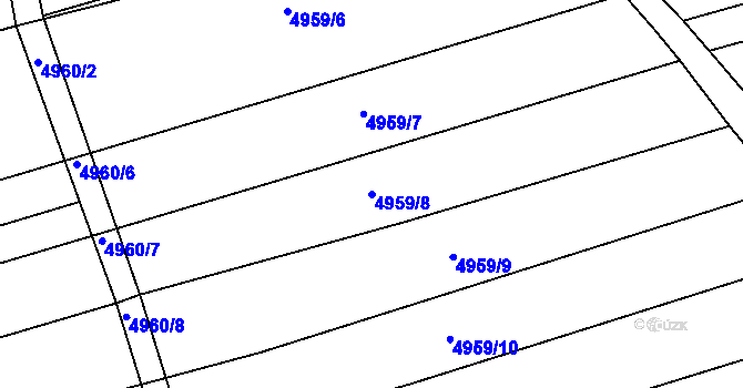 Parcela st. 4959/8 v KÚ Vlčnov, Katastrální mapa