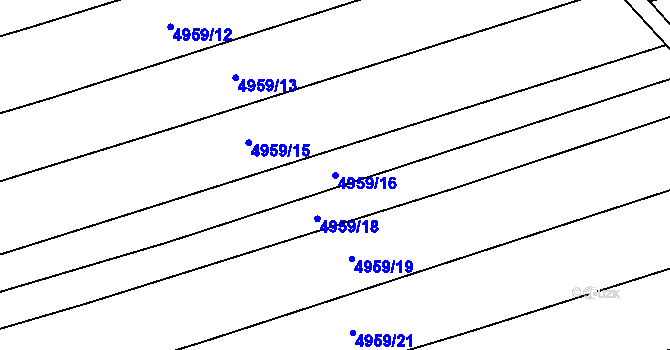 Parcela st. 4959/16 v KÚ Vlčnov, Katastrální mapa
