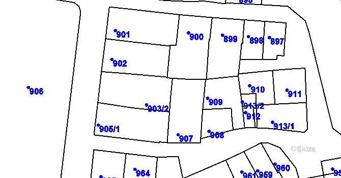 Parcela st. 896/4 v KÚ Vlčnov, Katastrální mapa