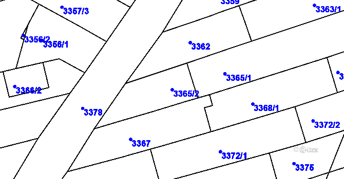 Parcela st. 3365/2 v KÚ Vlčnov, Katastrální mapa