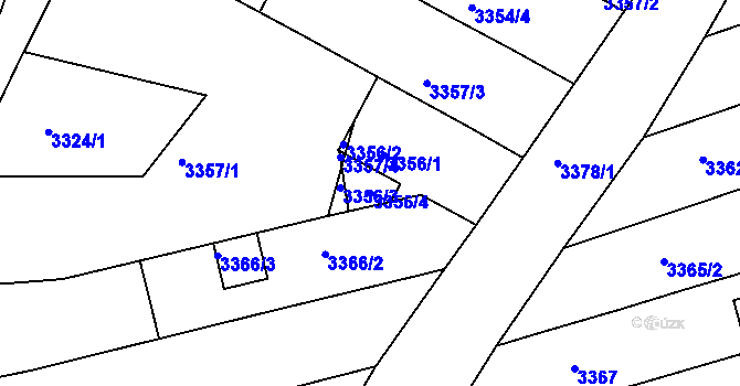 Parcela st. 3356/4 v KÚ Vlčnov, Katastrální mapa