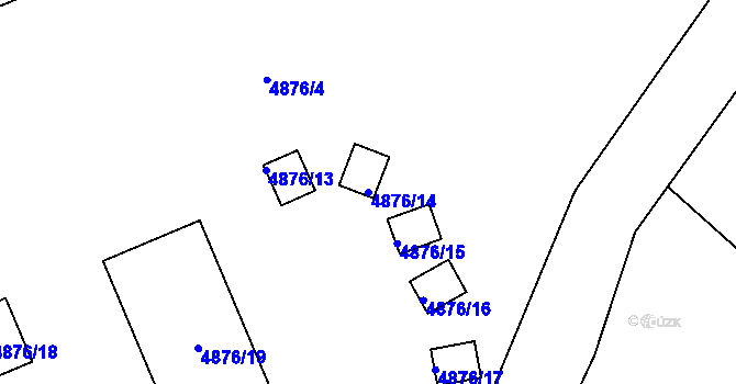 Parcela st. 4876/14 v KÚ Vlčnov, Katastrální mapa