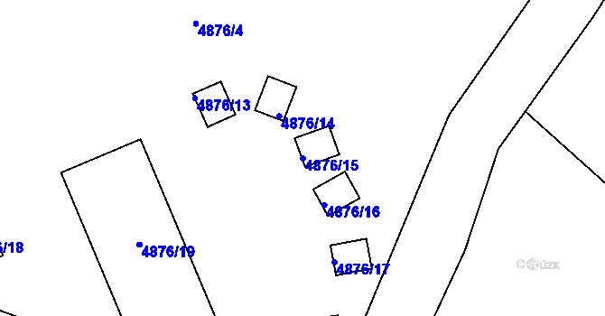 Parcela st. 4876/15 v KÚ Vlčnov, Katastrální mapa