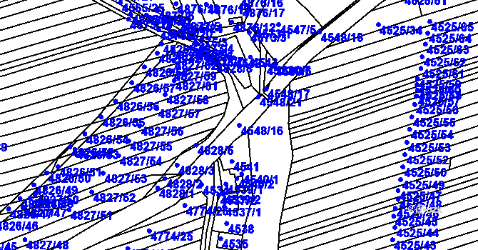 Parcela st. 4548/16 v KÚ Vlčnov, Katastrální mapa