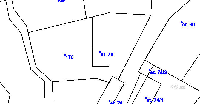 Parcela st. 79 v KÚ Vlčovice, Katastrální mapa