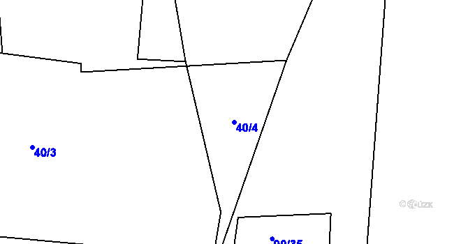 Parcela st. 40/4 v KÚ Vlčovice, Katastrální mapa