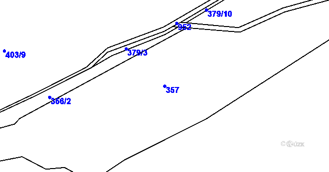 Parcela st. 357 v KÚ Vlčovice, Katastrální mapa
