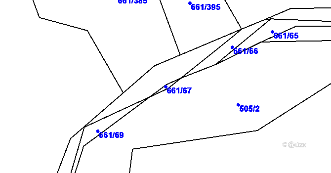 Parcela st. 661/67 v KÚ Vlčovice, Katastrální mapa