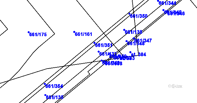 Parcela st. 661/137 v KÚ Vlčovice, Katastrální mapa
