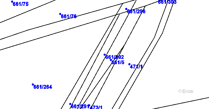 Parcela st. 661/292 v KÚ Vlčovice, Katastrální mapa