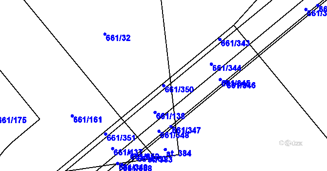 Parcela st. 661/350 v KÚ Vlčovice, Katastrální mapa