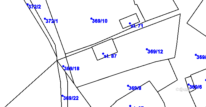 Parcela st. 87 v KÚ Vlčtejn, Katastrální mapa