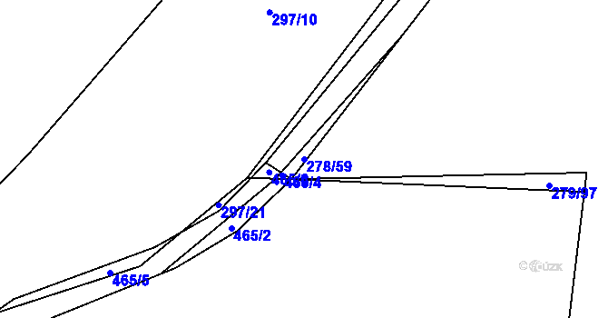 Parcela st. 278/59 v KÚ Vlčtejn, Katastrální mapa