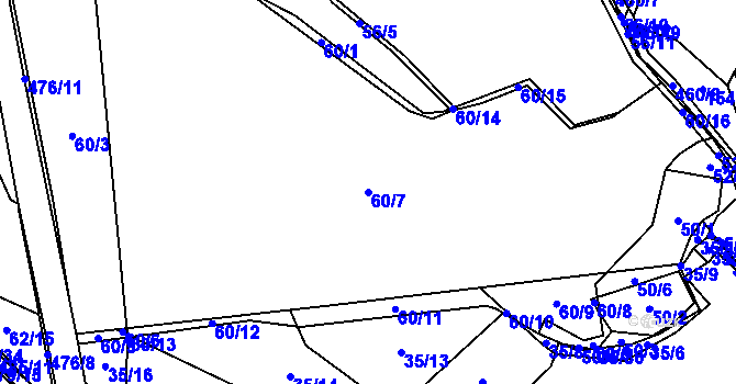 Parcela st. 60/7 v KÚ Vlčtejn, Katastrální mapa