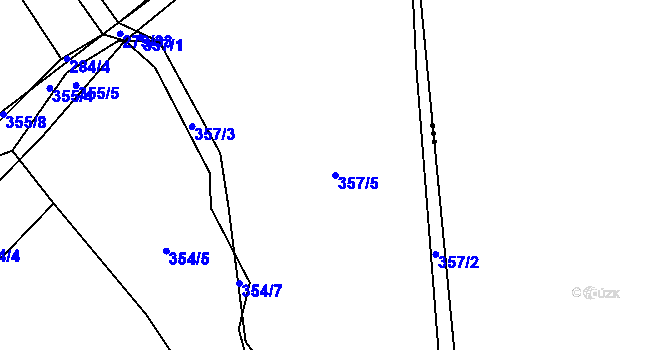 Parcela st. 357/5 v KÚ Vlčtejn, Katastrální mapa