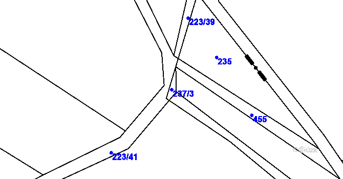 Parcela st. 237/3 v KÚ Vlčtejn, Katastrální mapa