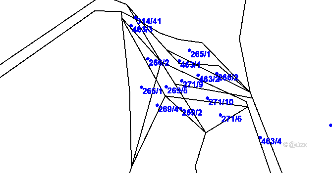 Parcela st. 269/5 v KÚ Vlčtejn, Katastrální mapa