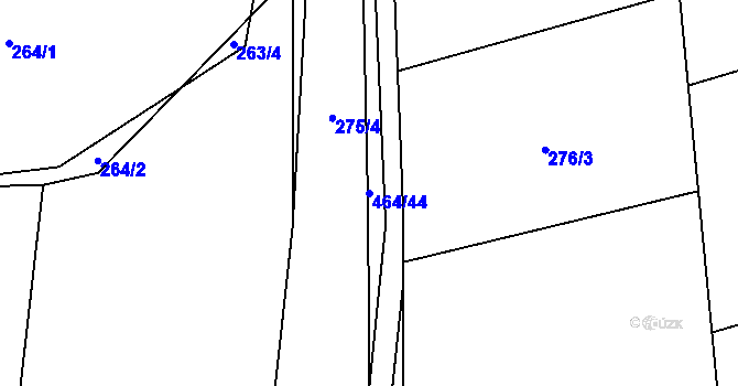 Parcela st. 464/44 v KÚ Vlčtejn, Katastrální mapa