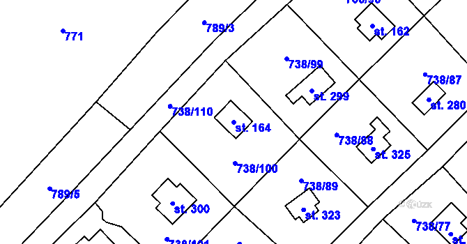 Parcela st. 164 v KÚ Vlkančice, Katastrální mapa