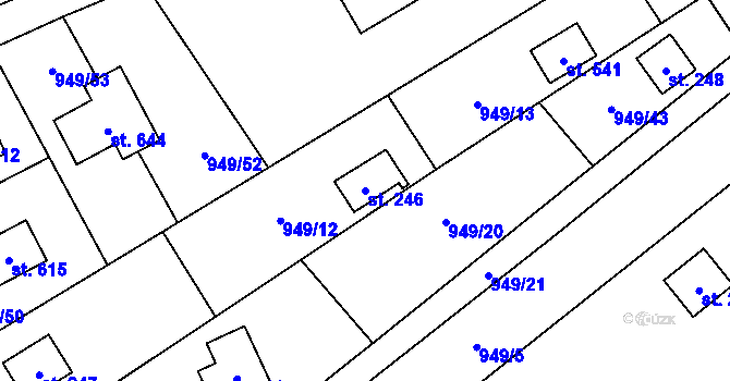 Parcela st. 246 v KÚ Vlkančice, Katastrální mapa