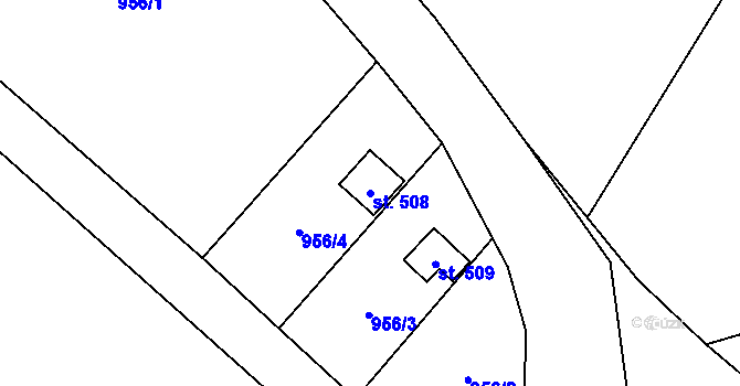 Parcela st. 508 v KÚ Vlkančice, Katastrální mapa