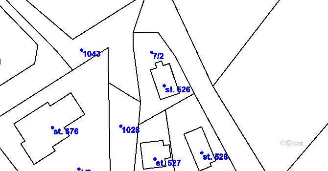 Parcela st. 526 v KÚ Vlkančice, Katastrální mapa
