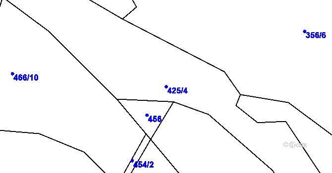 Parcela st. 425/4 v KÚ Vlkančice, Katastrální mapa