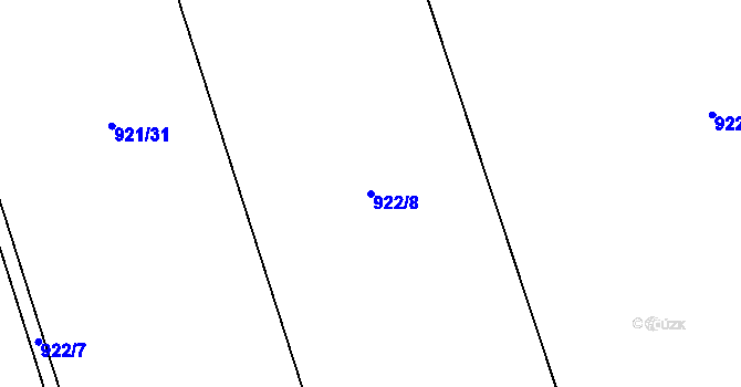Parcela st. 922/8 v KÚ Vlkančice, Katastrální mapa
