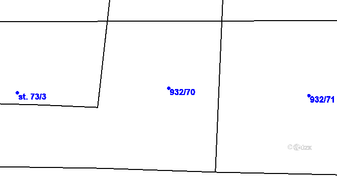 Parcela st. 932/70 v KÚ Vlkančice, Katastrální mapa