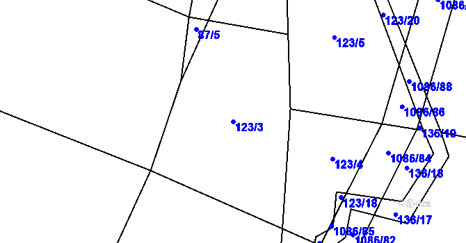 Parcela st. 123/3 v KÚ Vlkančice, Katastrální mapa