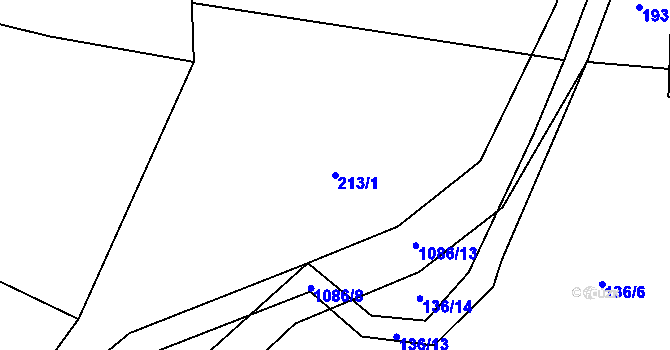 Parcela st. 213/1 v KÚ Vlkančice, Katastrální mapa