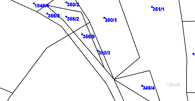 Parcela st. 350/3 v KÚ Vlkančice, Katastrální mapa