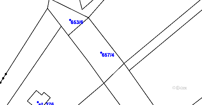 Parcela st. 657/4 v KÚ Vlkančice, Katastrální mapa