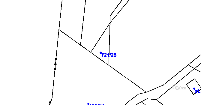 Parcela st. 721/25 v KÚ Vlkančice, Katastrální mapa