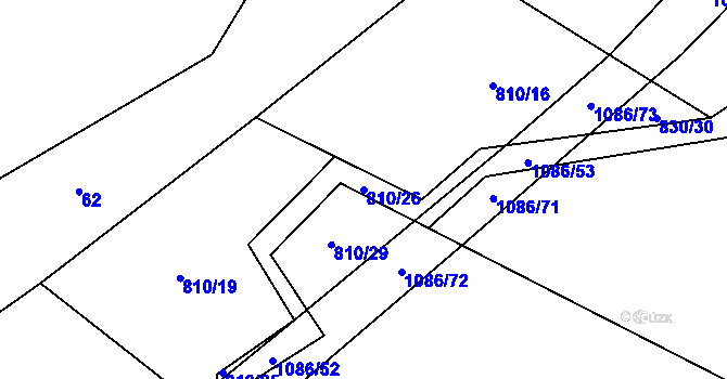 Parcela st. 810/26 v KÚ Vlkančice, Katastrální mapa