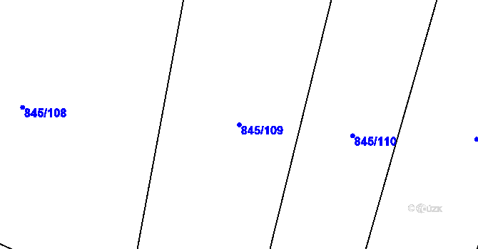 Parcela st. 845/109 v KÚ Vlkančice, Katastrální mapa