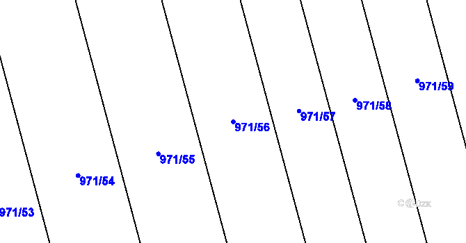 Parcela st. 971/56 v KÚ Vlkančice, Katastrální mapa