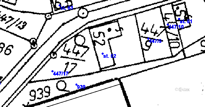 Parcela st. 52 v KÚ Kozohlody, Katastrální mapa