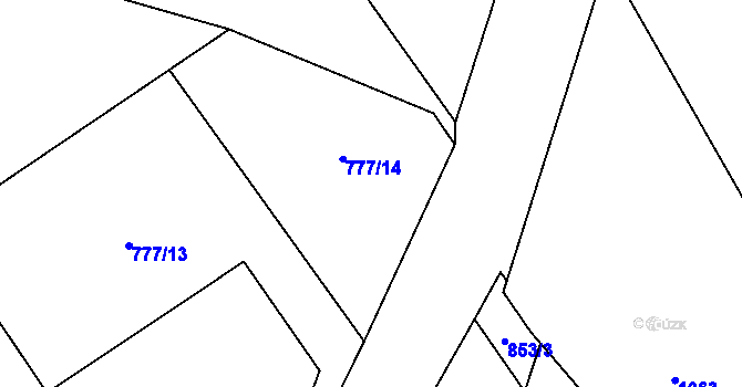 Parcela st. 777/14 v KÚ Kozohlody, Katastrální mapa