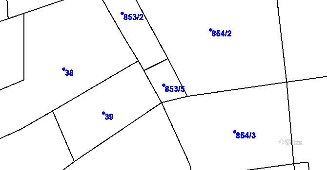 Parcela st. 853/5 v KÚ Kozohlody, Katastrální mapa