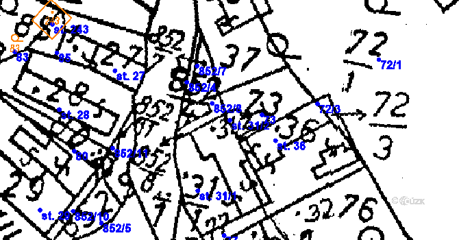 Parcela st. 31/2 v KÚ Vlkaneč, Katastrální mapa