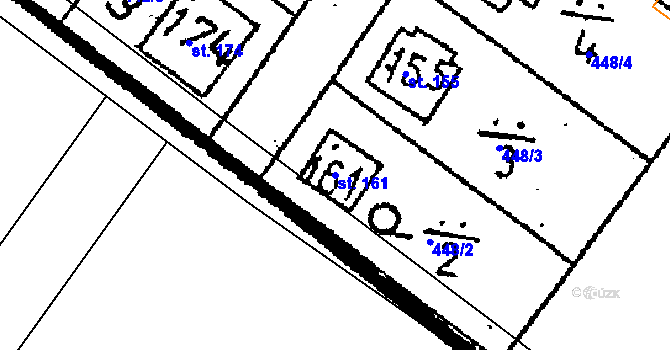 Parcela st. 161 v KÚ Vlkaneč, Katastrální mapa