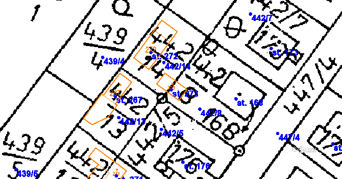 Parcela st. 273 v KÚ Vlkaneč, Katastrální mapa